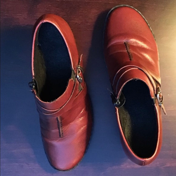 Burgundy slip on block heels, Rieker Sz EU37 - Picture 11 of 12